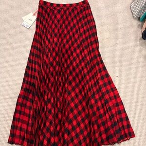Woolrich for Target Red and Black Checkered A-Line Skirt
